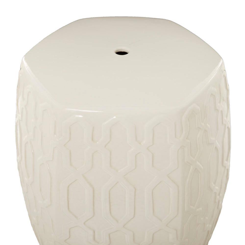 Elegant Round Wood Side Table in Cream Finish