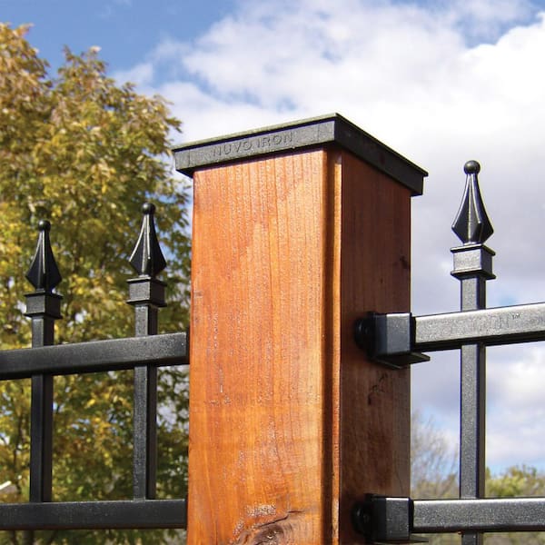 5 in. x 5 in. Black Aluminum Ornamental Pyramid Post Cap (24-Pack)