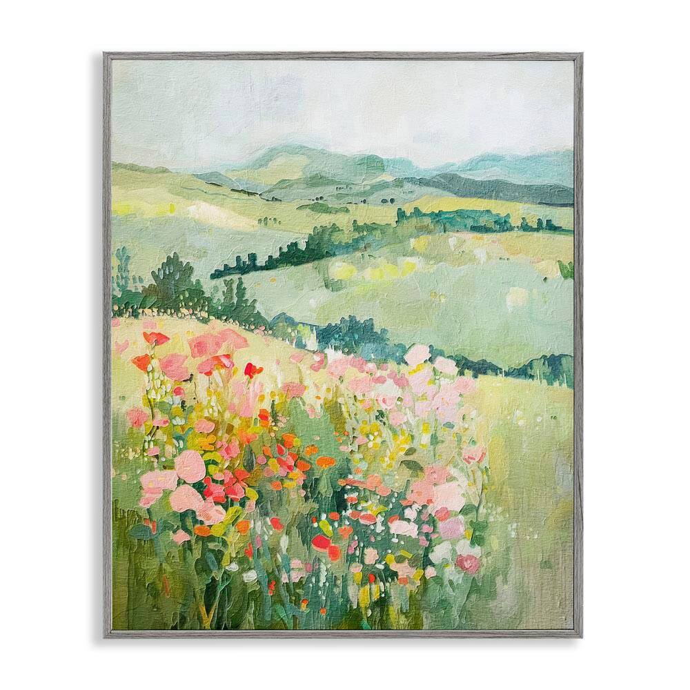 Soft Flowers Meadow by RileyB Gray Framed Nature Giclee Art Print 30 in. x 24 in. price history on PriceWatchPro