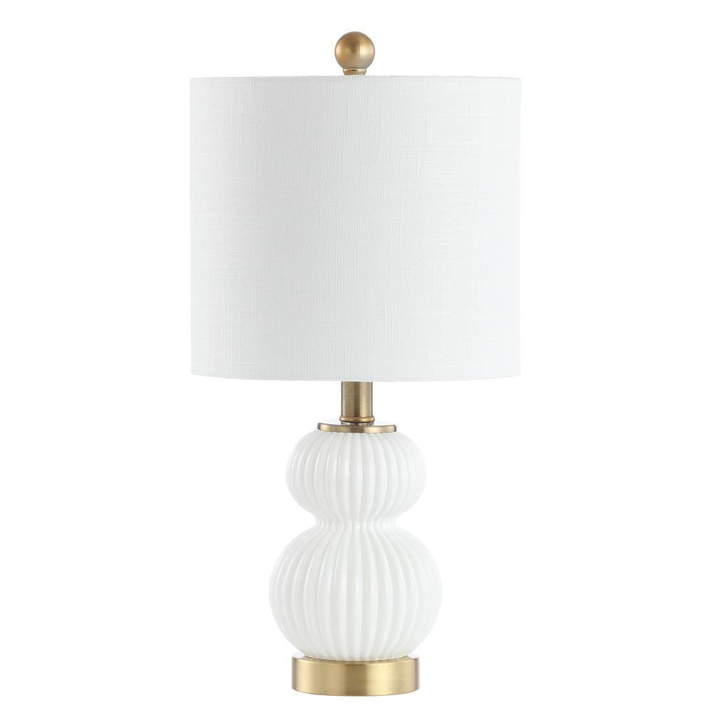 Daphne 20" White and Brass Ribbed Metal Table Lamp