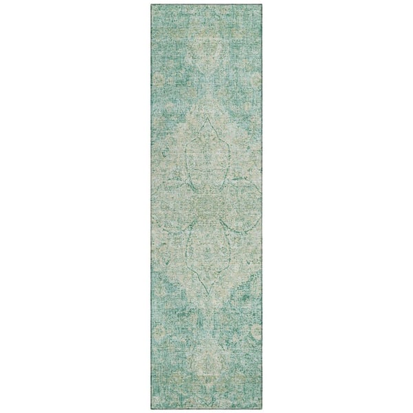Addison Rugs Chantille Machine Washable Indoor/Outdoor Abstract ACN2136 Teal 2 ft. 3 in. x 7 ft. 6 in. Runner Rug