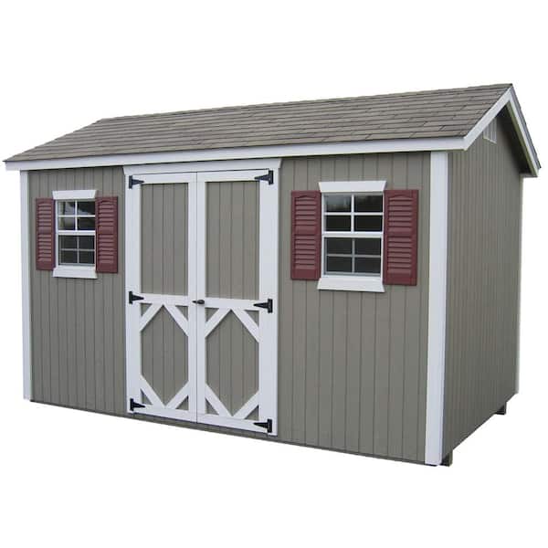 Little Cottage Co. Classic Workshop 10 ft. x 12 ft. Wood Storage Building DIY Kit with Floor