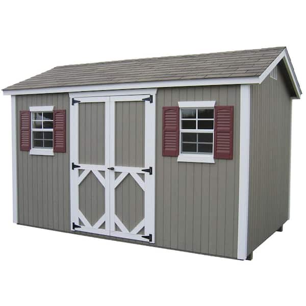 Little Cottage Co. Classic Workshop 12 ft. x 12 ft. Wood Storage Building DIY Kit with Floor