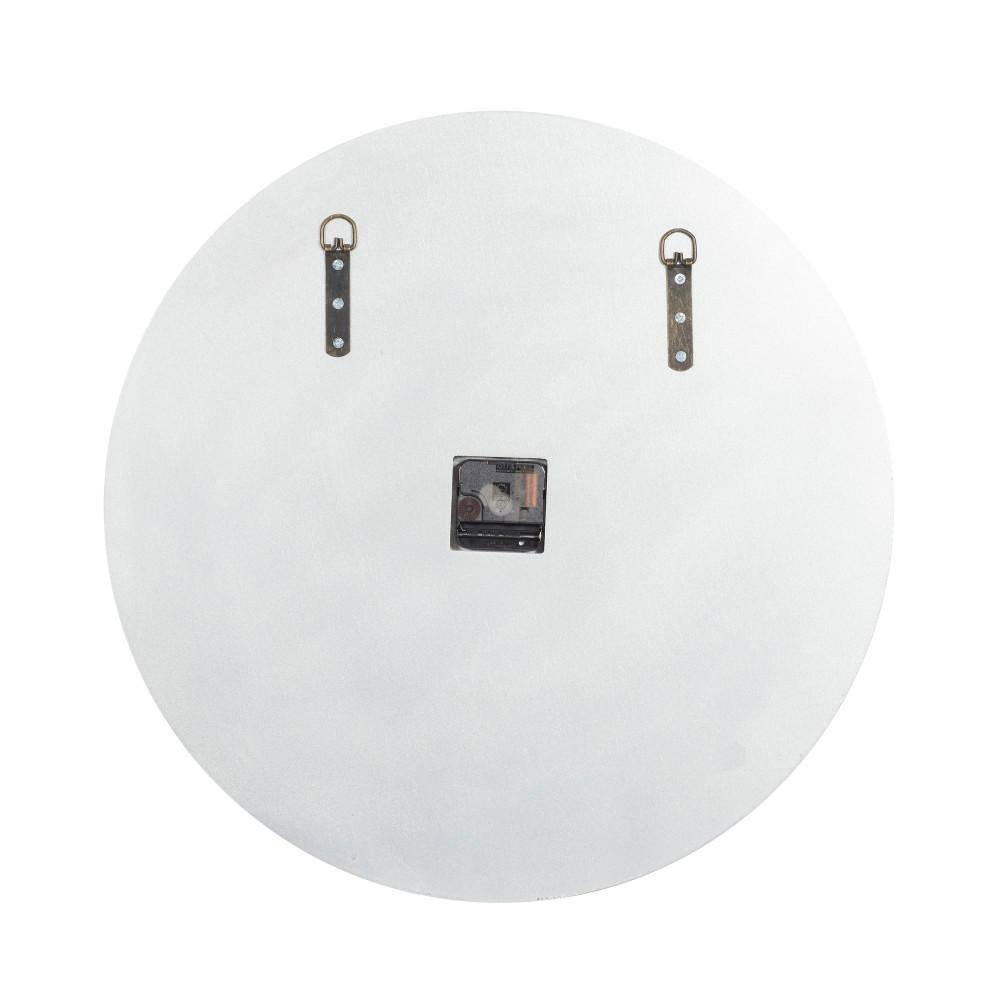 20" White Mirrored Wall Clock with Floating Crystals