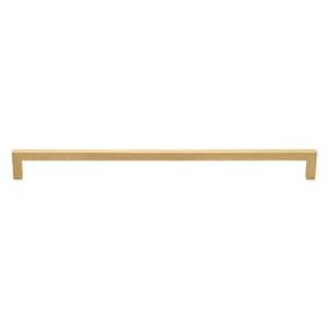 12-5/8 in. (320mm) Center-to Center Satin Gold Solid Square Slim Cabinet Drawer Bar Pulls (10 Pack )
