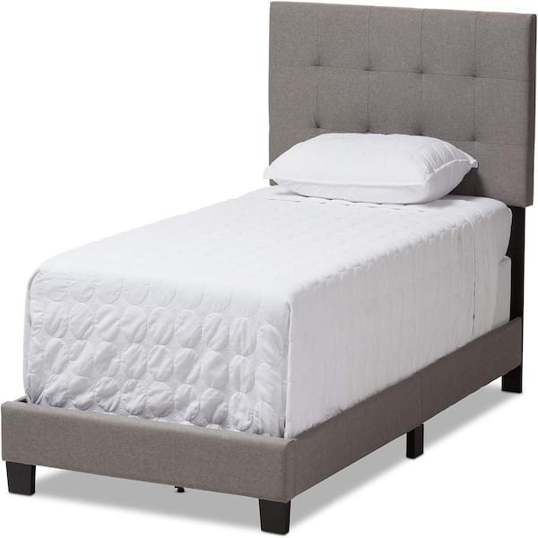 Brown Frame Twin Size Platform Bed, Durable Platform Bed for All Spaces, Space-Saving Modern Platform Bed