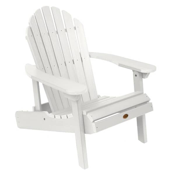 Highwood Hamilton White Folding and Reclining Plastic Adirondack Chair