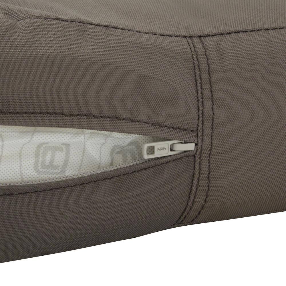 Ravenna Dark Taupe Square Water-Resistant Patio Cushion Cover, 23" x 23"