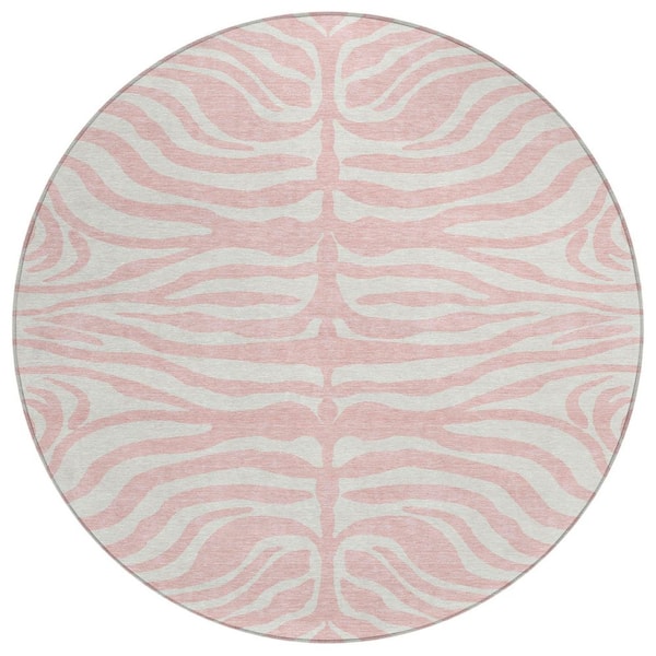 Addison Rugs Chantille Machine Washable Indoor/Outdoor Abstract ACN1042 Pink 8 ft. x 8 ft. Area Rug