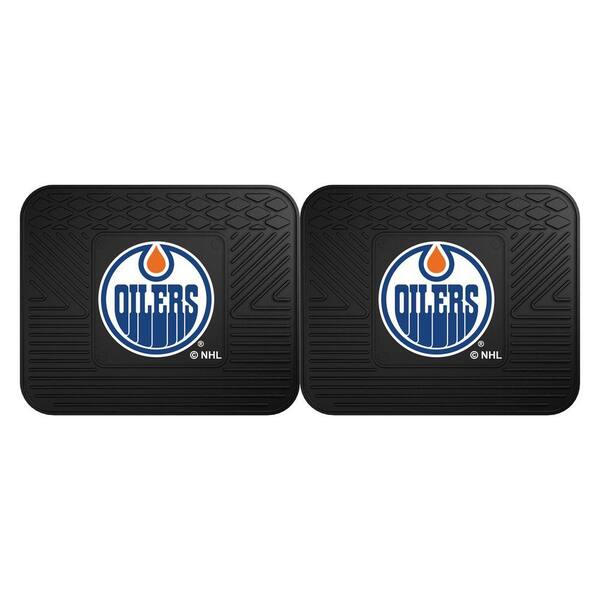 FANMATS NHL Edmonton Oilers Black Heavy Duty 14 in. x 17 in. 2Piece