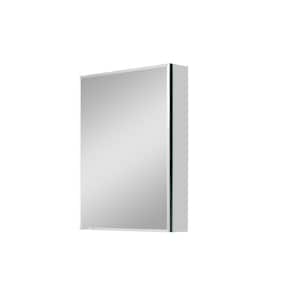 20 in. W x 26 in. H Rectangular Aluminum Medicine Cabinet with Mirror and Adjustable Shelves, Silver