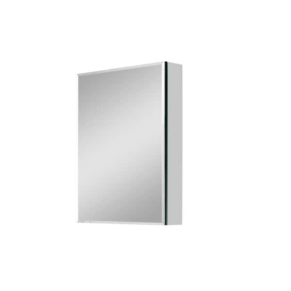 Tenleaf 20 in. W x 26 in. H Rectangular Aluminum Medicine Cabinet with Mirror and Adjustable Shelves, Silver