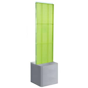 60 in. H x 16 in. W 2-Sided Pegboard Floor Display on an Adjustable Studio Base in Green