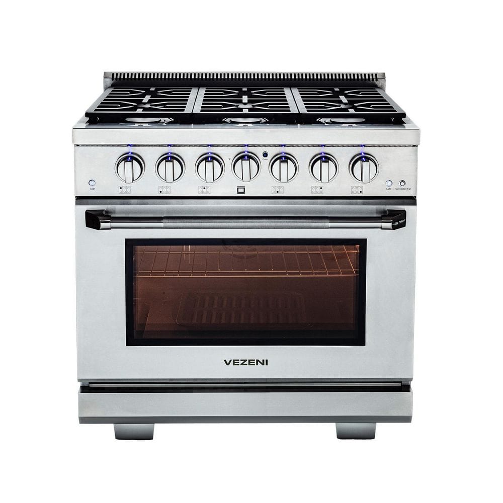 VEZENI Randolph Collection 36 in. 6 Burners Freestanding Gas Range