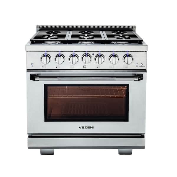 Randolph Collection 36 in. 6 Burners Freestanding Gas Range in Stainless Steel
