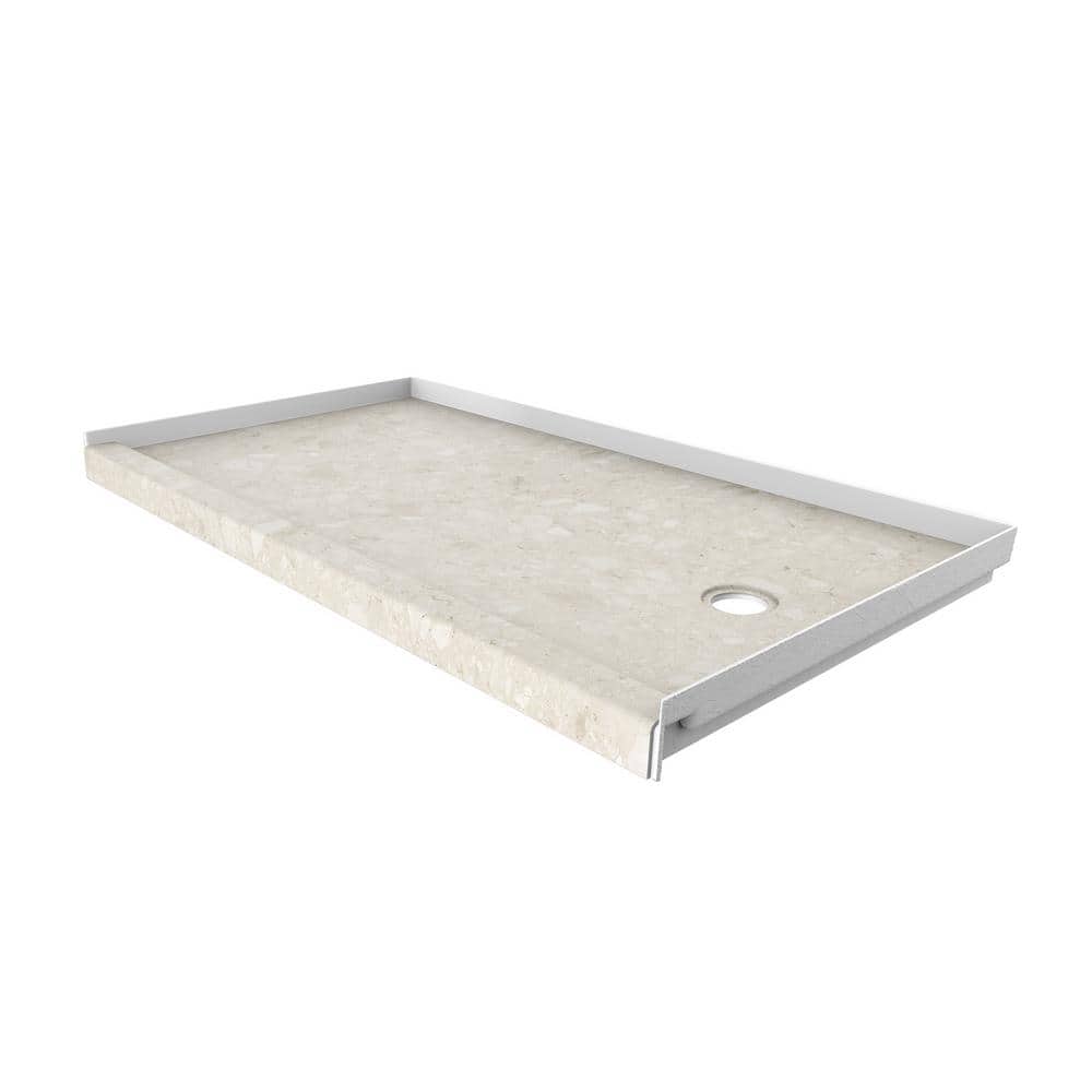 FlexStone 32 in. x 60 in. Single Threshold Shower Base with Right Hand  Drain in Calabria FLXSBR6032CA - The Home Depot