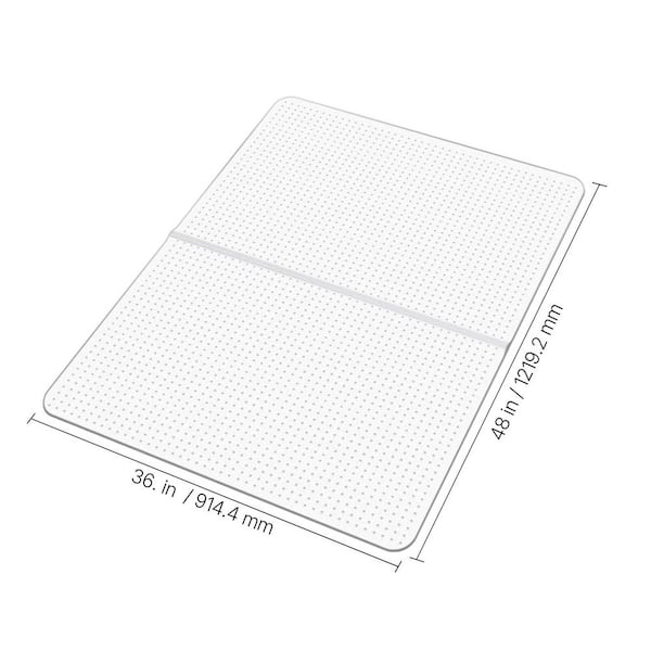 Chair Mat, 36 x 48 in. Office Chair Mat for Carpeted Floors, Plastic Floor Protector Rug with Studded Clear Indoor