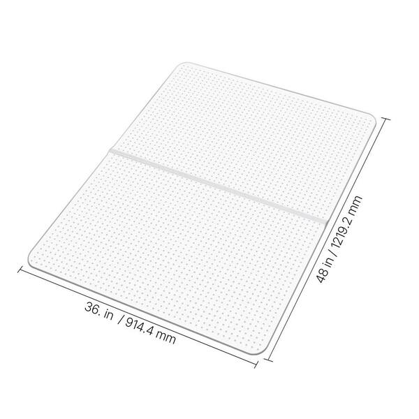 Segawe 36 X 48 PVC Chair Floor Mat - Studded Back With Lip, Clear, Anti-Slip For Pile Carpet, Home Office