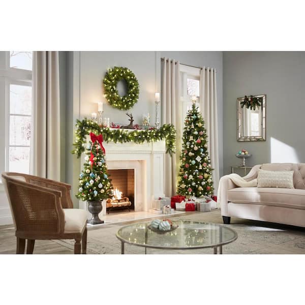 Home Accents Holiday 9 ft. Pre-Lit LED Wesley Pine Artificial Christmas Tree  with 650 Color Changing Mini Lights 23PG90078 - The Home Depot