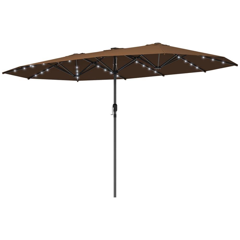 104.3 in. W x 94.5 in. H Double-Sided Solar LED Patio Umbrella for Garden,Coffee(Without base) price history on PriceWatchPro