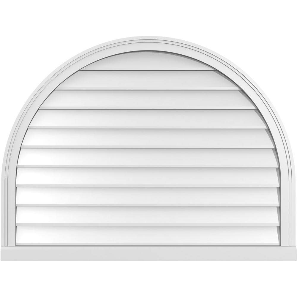 42 in. x 32 in. Round Top Surface Mount PVC Gable Vent: Decorative with Brickmould Sill Frame price history on PriceWatchPro