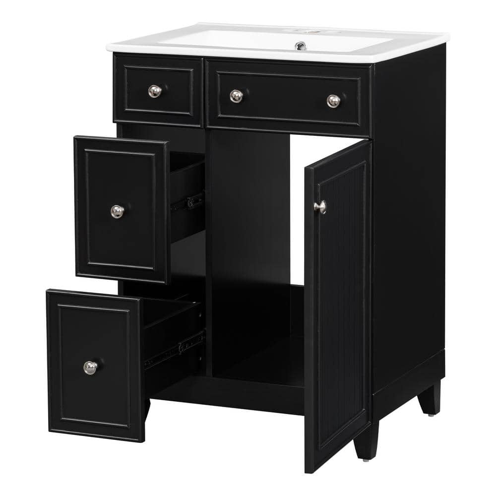 24 in. W x 18 in. D x 34 in. H Bathroom Black Linen Cabinet price history on PriceWatchPro