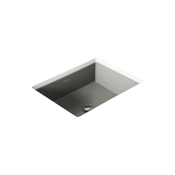 Cursiva 19.8 in. x 15.63 in. Undermount Bathroom Sink in Thunder Grey Vitreous China