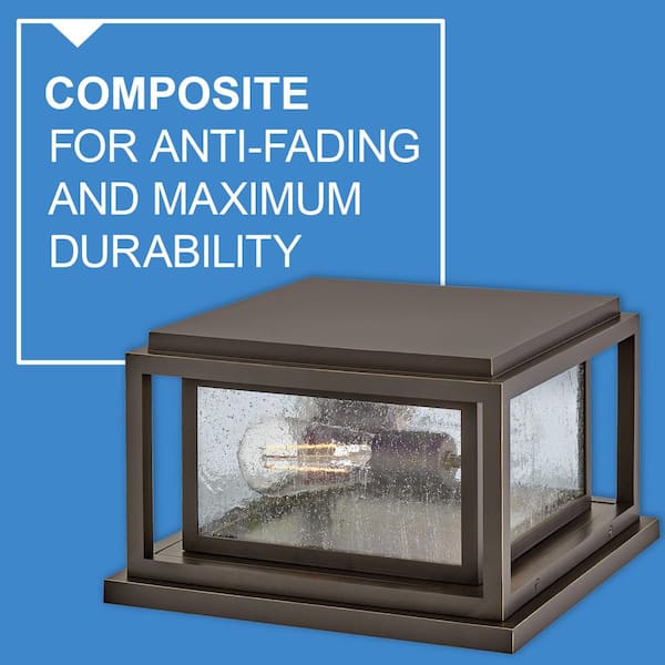 HINKLEY - Republic 2-Light Oil Rubbed Bronze Composite Plastic Weather Resistant Pier Mount Light with No Bulbs Included