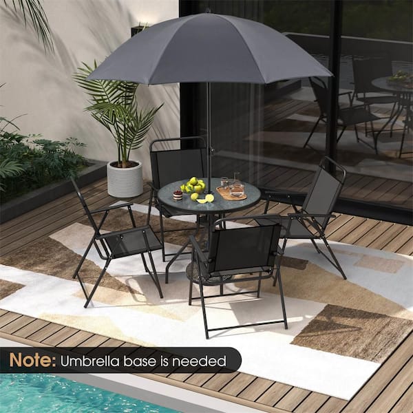 attach patio umbrella to picnic table DIY Umbrella Side Table