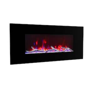 5120 BTU 42 in. Wall-Mounted Black Electric Fireplace Insert with Double Overheat Protection & 2-Speaker Stereo Sound