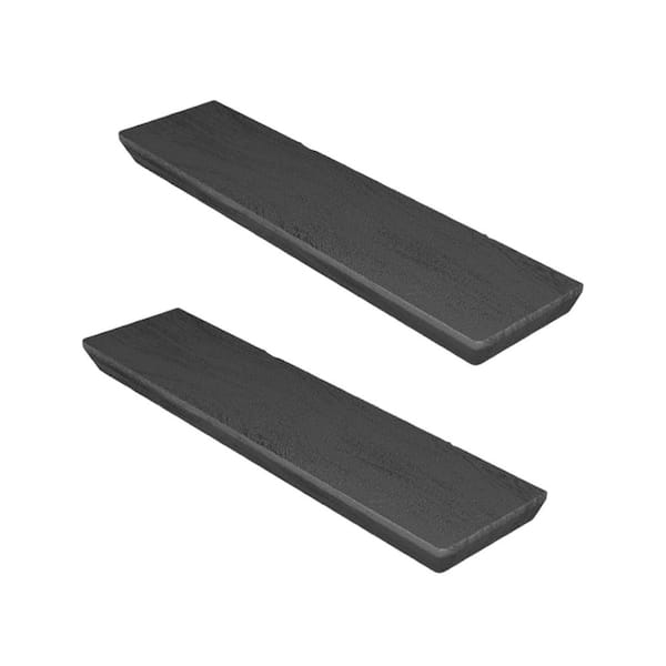 Unbranded 23.62 in. W x 5.91 in. D Black Floating Shelves Decorative Wall Shelf (Set of 2)