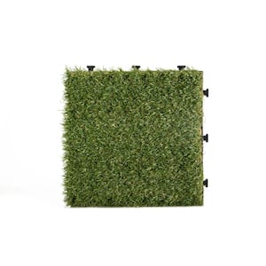 1 ft. x 1 ft. Vinyl Grass Deck Tile in Green (9-Piece)