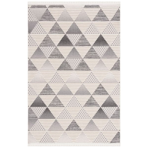 Urban 9 ft. x 12 ft. Gray/Ivory Diamond High-Low Area Rug