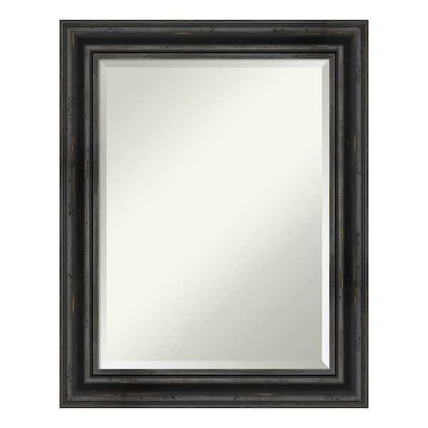 Amanti Art Medium Rectangle Black Pine Beveled Glass Modern Mirror (29.38 in. H x 23.38 in. W)