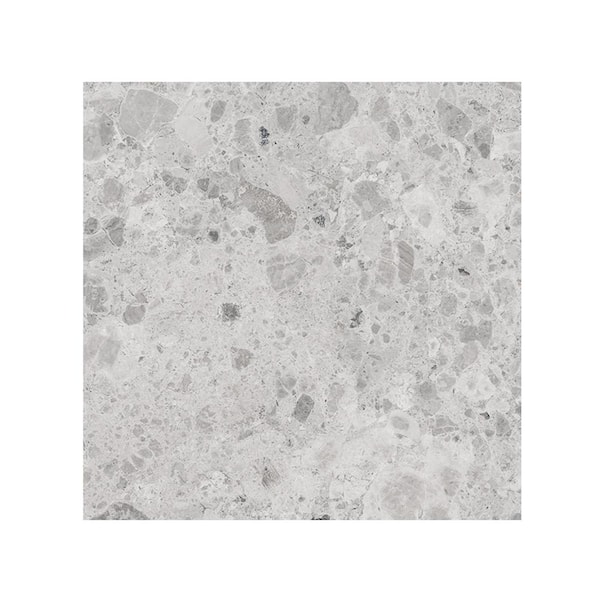 Giorbello Ambience Terrazzo Silver 24 in. x 24 in. x 10mm Porcelain Floor and Wall Tile-SAMPLE