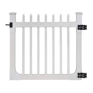 4 ft. x 4 ft. Nantucket Vinyl Picket Fence Gate with Stainless Steel Hardware