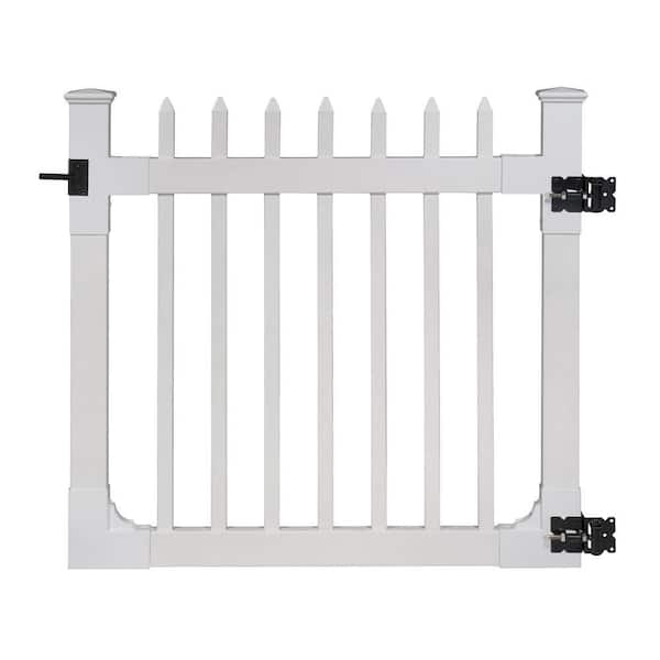 WamBam Fence 4 ft. x 4 ft. Nantucket Vinyl Picket Fence Gate with Stainless Steel Hardware