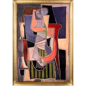 Woman sitting in an armchair by Pablo Picasso Gold Luminoso Framed Oil Painting Art Print 27 in. x 39 in.
