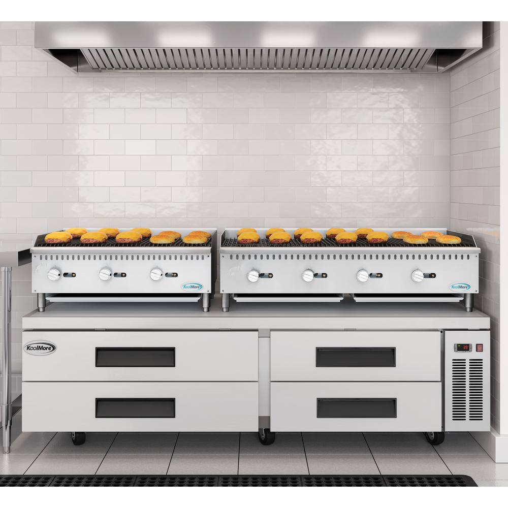 84" Stainless Steel Commercial Chef Base Refrigerator with Smart Features