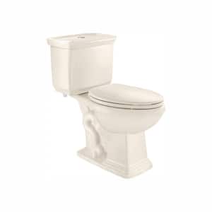 12 inch Rough In Two-Piece 1.0 GPF/1.28 GPF Dual Flush Elongated Toilet in Biscuit Seat Included