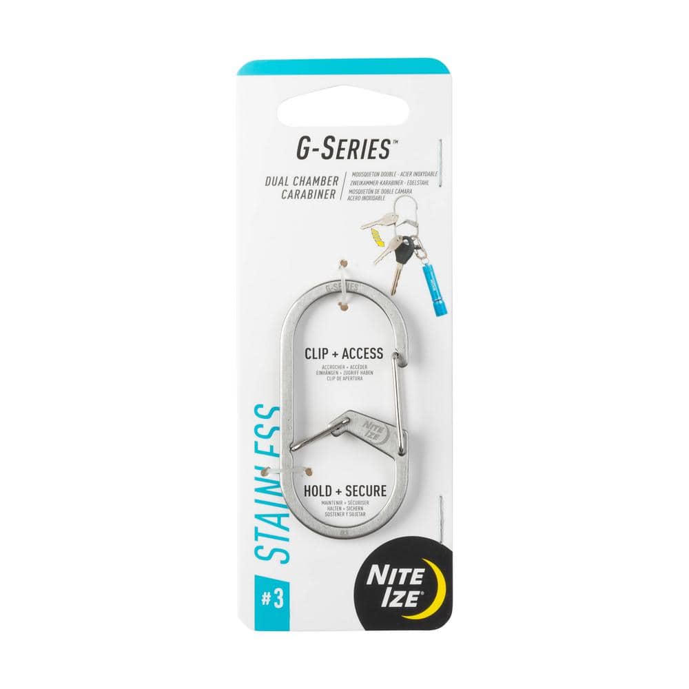 Nite Ize G-Series Dual Chamber Carabiner #3 - Stainless Steel GS3-11-R6 -  The Home Depot