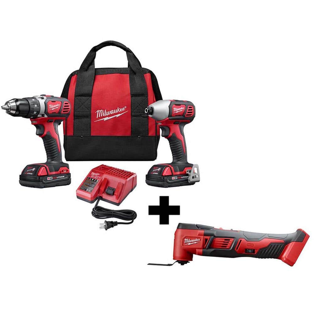 Milwaukee M18 18V Lithium-Ion Cordless Drill Driver/Impact Driver/Multi-Tool  Combo Kit (3-Tool) 2691-22-2626-20 The Home Depot