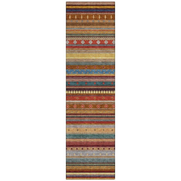 Chantille Machine Washable Indoor/Outdoor Abstract ACN2218 Paprika 2 ft. 3 in. x 7 ft. 6 in. Runner Rug