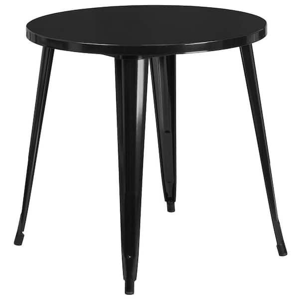 Carnegy Avenue Black Round Metal Outdoor Bistro Table