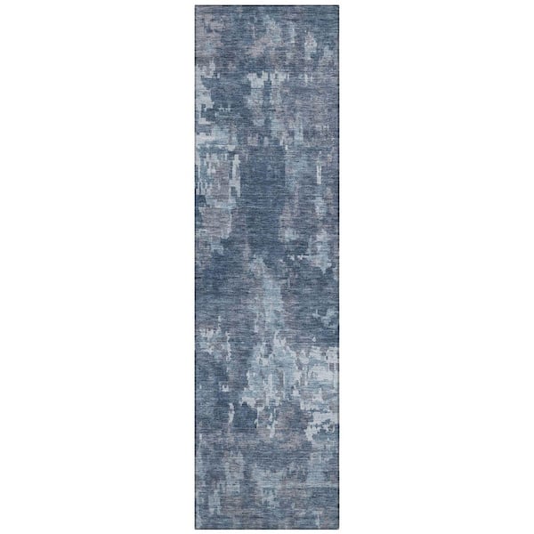 Chantille Machine Washable Indoor/Outdoor Abstract ACN2361 Blue 2 ft. x 7 ft. Runner Rug