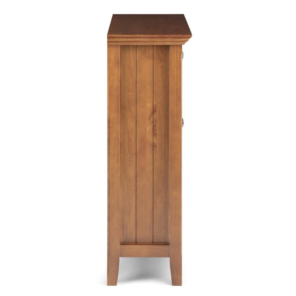 Light Golden Brown Solid Wood Office Storage Cabinet with Adjustable Shelves