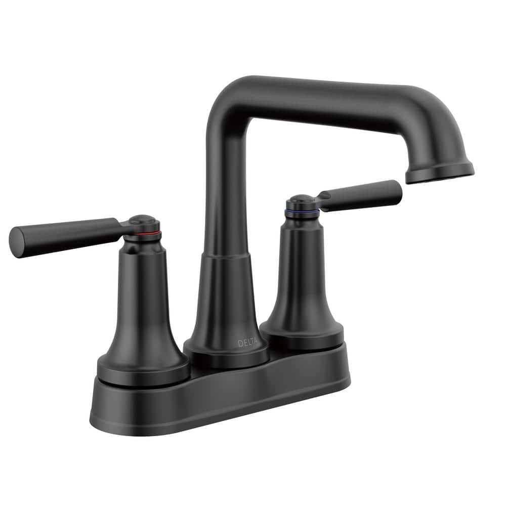 Delta Saylor 4 in. Centerset DoubleHandle Bathroom Faucet in Matte