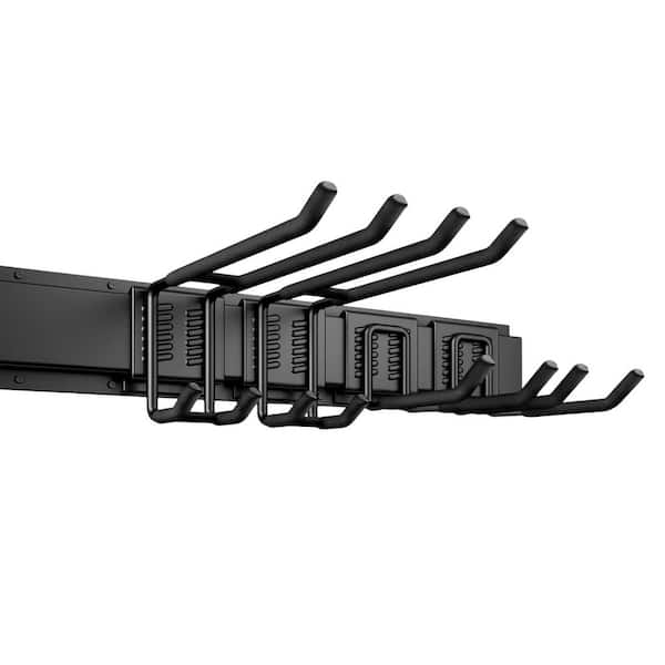 1 Pack 10.2 in. Black Heavy Duty Alloy Steel Adjustable Wall Rack with ...