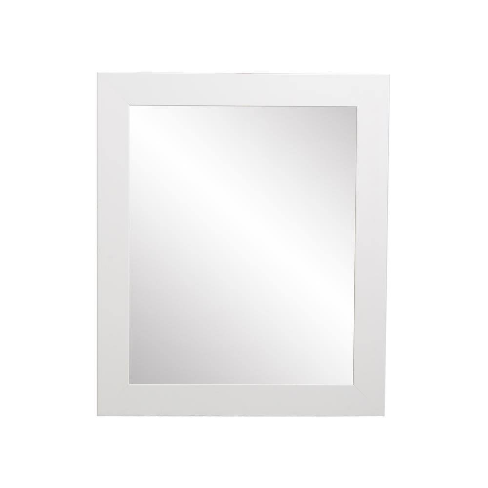BrandtWorks Large Rectangle White Modern Mirror (41 in. H x 32 in. W