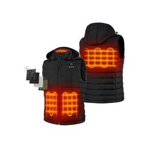 Men's Large Black 7.38-Volt Lithium-Ion Lightweight Heated Down Vest with 800 Fill Power Down and Upgraded Battery